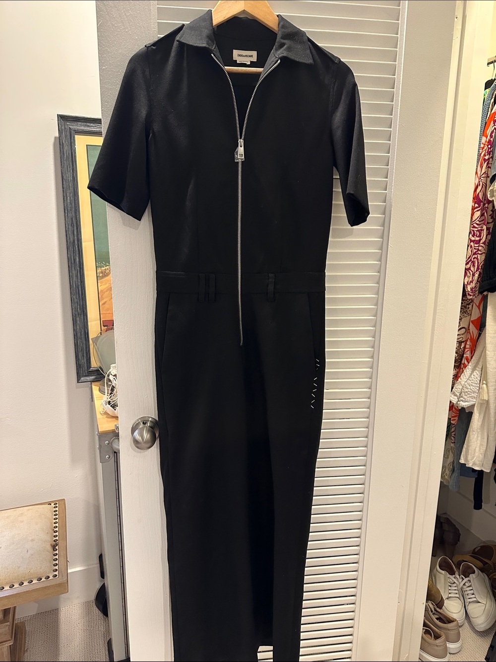 Zadig & Voltaire Black Short-Sleeve Zip Jumpsuit
